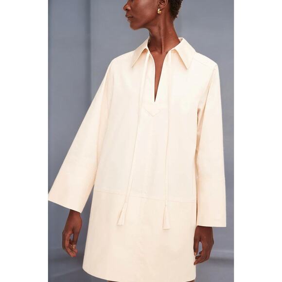 NWT - Rebecca Taylor Women's Heavy Cotton Shirt Dress in  Latte, Size: Small - Picture 7 of 7